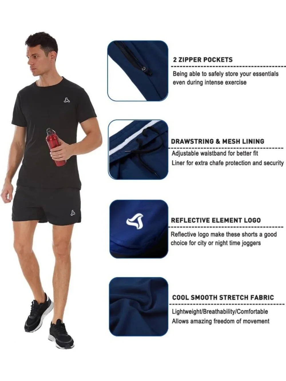 Men's 4-Inch Running Shorts - Athletic Workout Gear, Lightweight & Quick-Dry